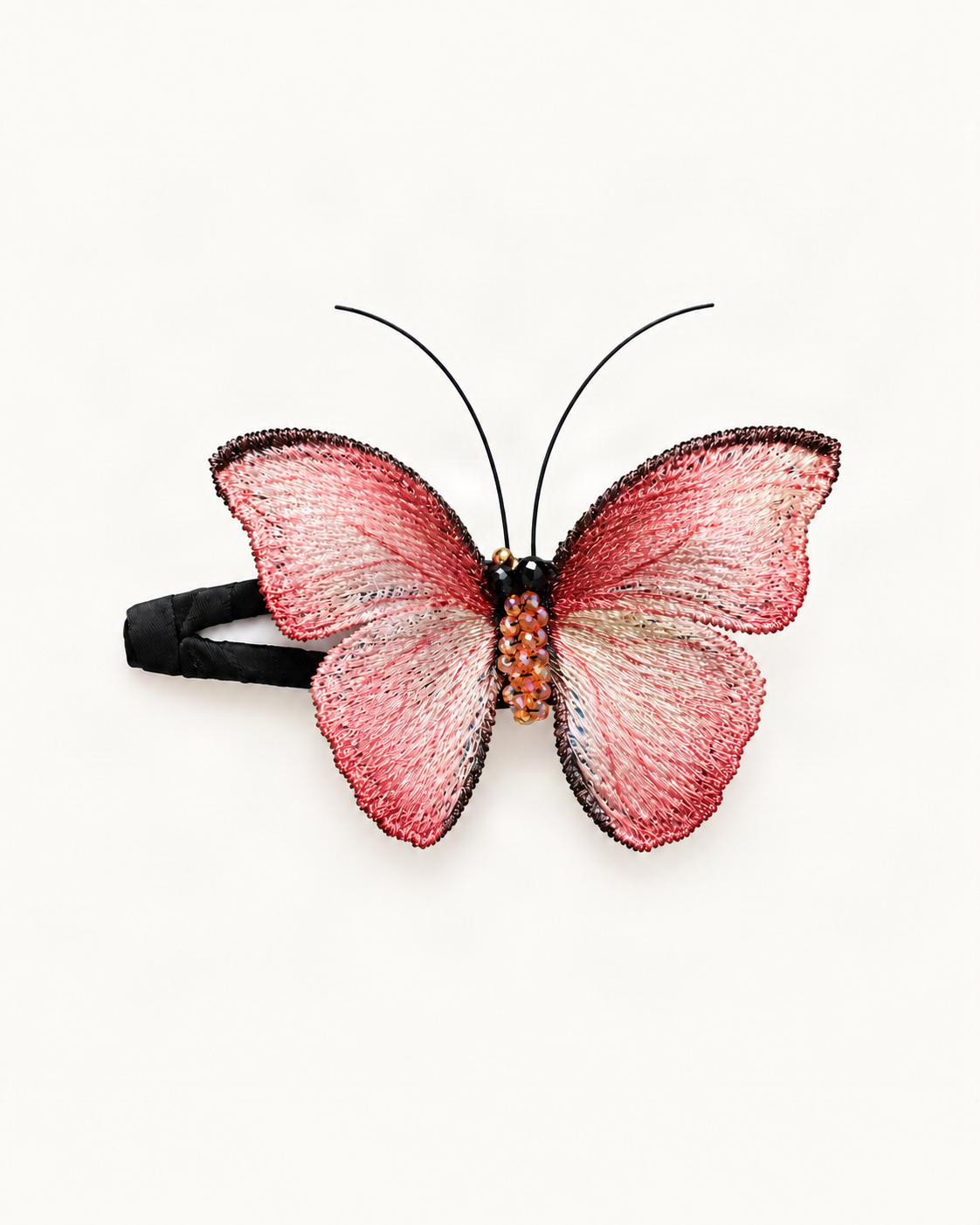 Gradient Butterfly Snap Hair Clip — Pink Gradient variant on warm ivory background [FITINY Hair]