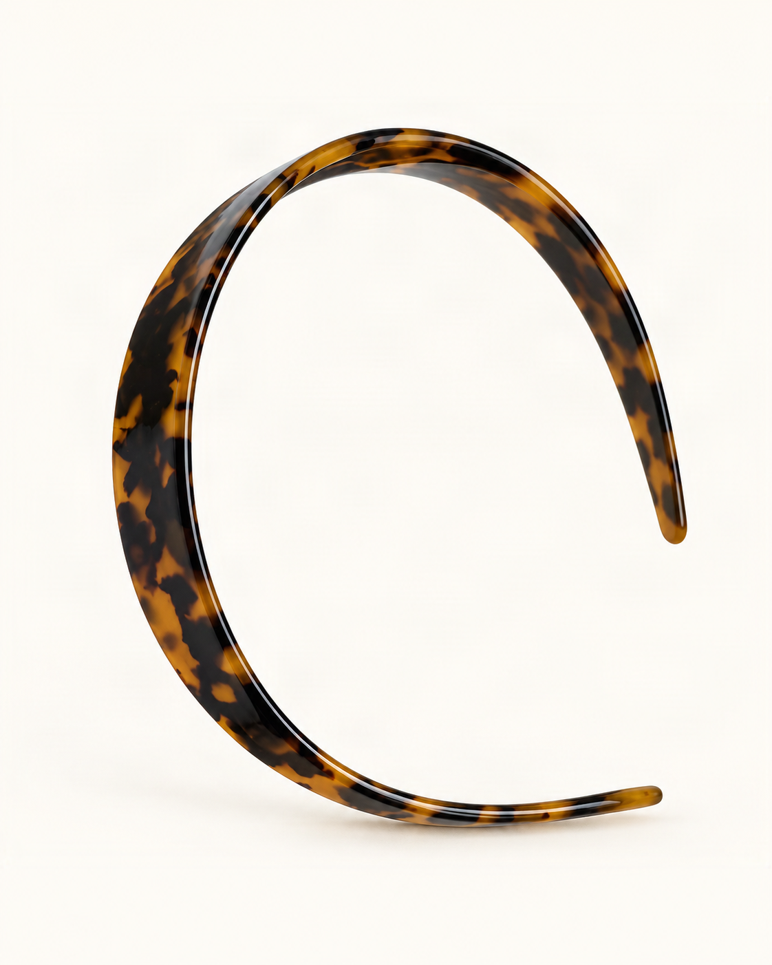 Classic Cellulose Acetate Headband — Chocolate Tortoise / Gloss variant on warm ivory background [FITINY Hair]